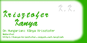 krisztofer kanya business card